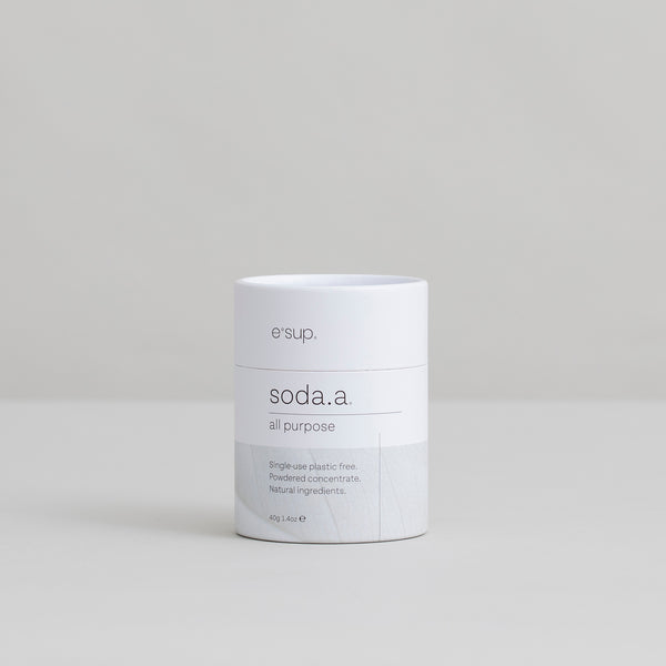 soda.a all-purpose cleaner powder container